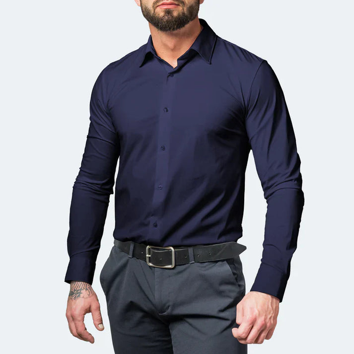 Chemise Habillée Unie Confort Anti-Froissement