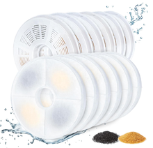 12-Pack Universal Cat Water Fountain Replacement Filters - Triple Filtration System